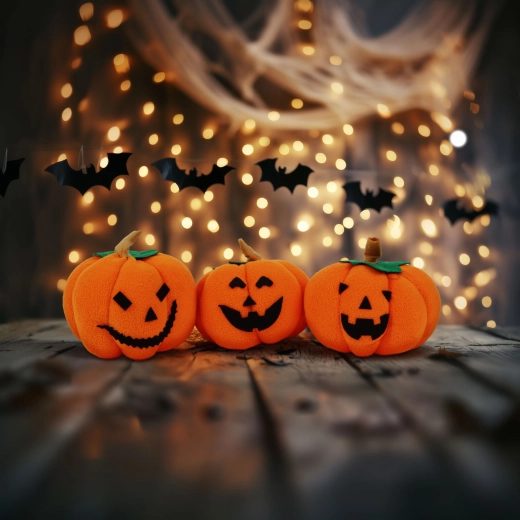 Halloween-tekstildekoration græskar - 1 stk.