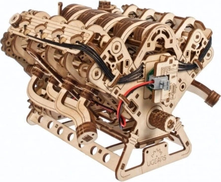 Ugears 3D mekanisk træpuslespil motor V8