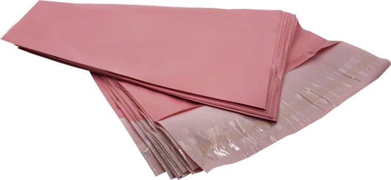 Lyserøde kurérposer i plast, 50 stk. – 540 x 750 mm