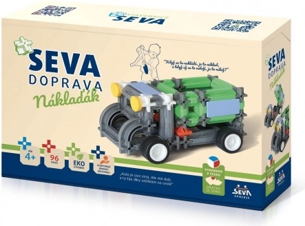 Byggesæt SEVA TRANSPORT Lastbil plast 96 dele i æske 22x15x6 cm