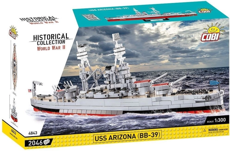 Byggesæt COBI USS Arizona BB-39 – slagskib 1:300 (2046 dele)