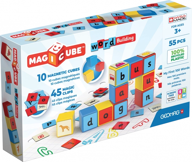 Geomag Magicube Words pædagogisk magnetisk byggesæt 55 dele