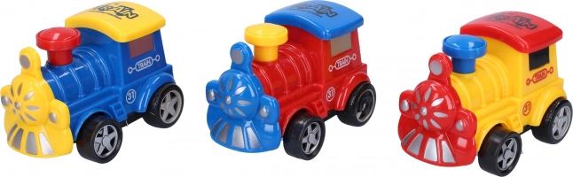 Farverig træk-op togvogn 11 cm