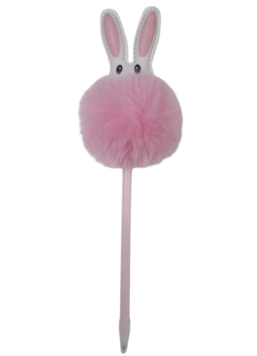 Kuglepen med kanin og pompon 17 cm - 1 stk.