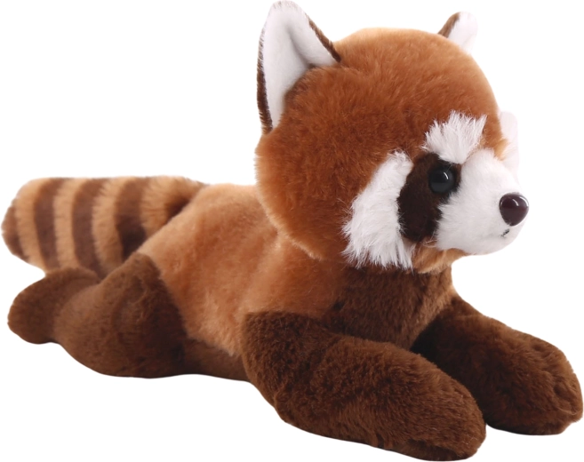 Plys-rød panda liggende 26 cm