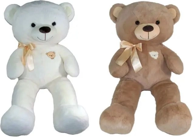 Plysbamse med sløjfe 75 cm - 1 stk.