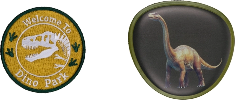 Baagl Baaglies dinosaur-badges med velcro – sæt med 2 stk.
