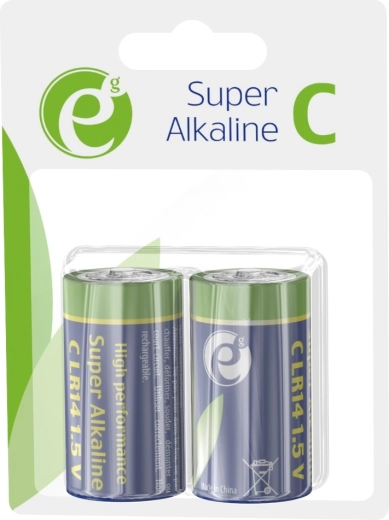 Alkaliske batterier C LR14 1,5 V, pakke med 2 stk.