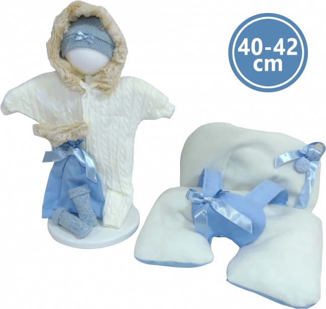 Sæt med tøj, underlag og stropper til dukke NEW BORN 40–42 cm