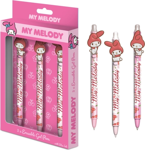 My Melody sæt med viskelæder-gelpenne 3 stk.