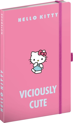 Linjeret notesbog Hello Kitty, 13 × 21 cm
