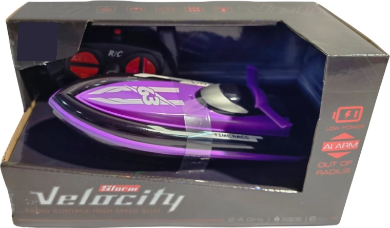 R/C speedbåd Velocity 1:16 2,4 GHz lilla