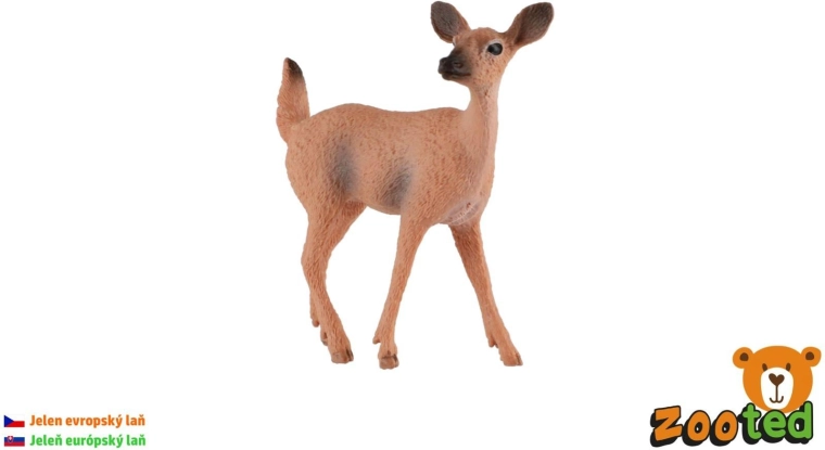 Figur af en europæisk hind i plast, 7 cm