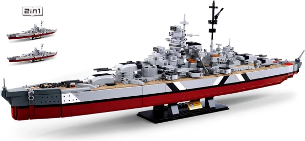 Sluban ModelBricks slagskib BISMARCK 2-i-1 byggesæt 1:350