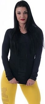 Dame T-shirt NEBBIA Shirt 220 Black – sort, størrelse L