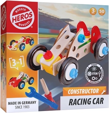 Heros træ-konstruktionsbyggesæt 3 i 1 – racerbiler