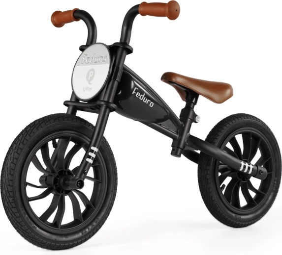 Qplay balancecykel Feduro i sort til børn 3–6 år