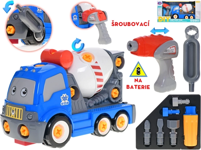 Interaktiv betonblander 28 cm med batteridrevet boremaskine