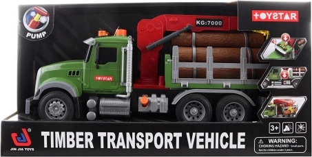 Batteridrevet fragtbil med træ, friktionsmotor