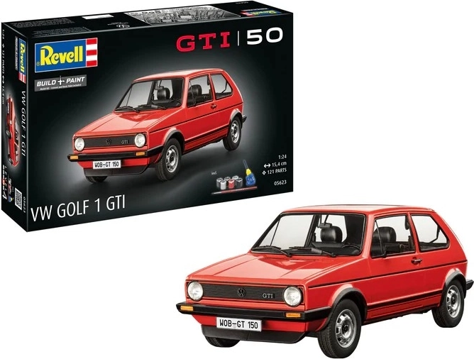 Plastikmodel af bil VW Golf I GTI 50 Years 1:24