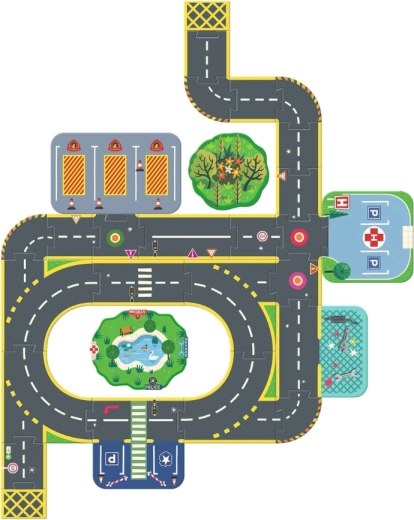 En levende by: park, hospital og legeplads