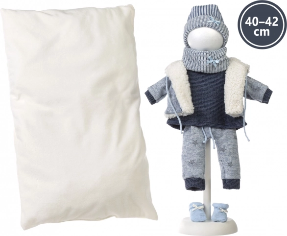 Llorens tøj til dukke New Born 40–42 cm, 6-delt sæt med vendbar pude