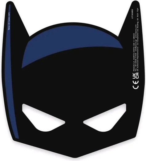 Karnevalspapirmaske Batman – sæt med 6 stk.
