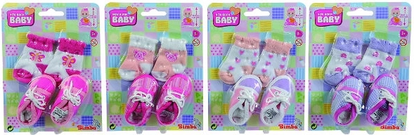Simba sko og sokker til New Born Baby-dukke 38–43 cm - 1 stk.