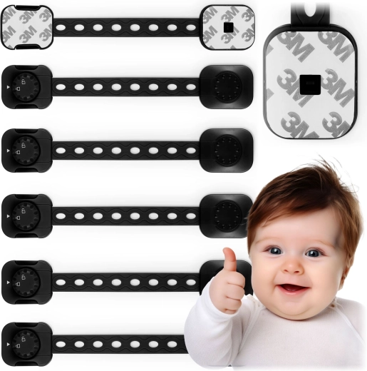 RICOKIDS børnesikringer til skabe, 6 stk., sorte