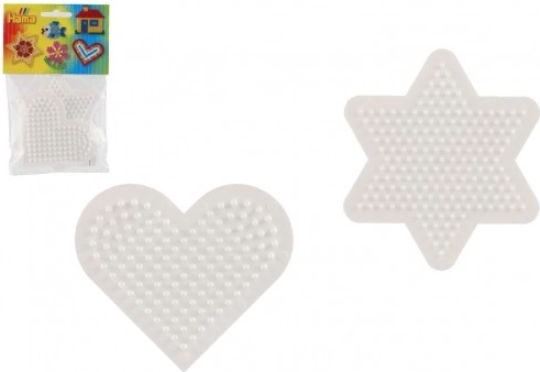 Plader til strygeperler Hama MIDI – stjerne og hjerte, plast, 2 stk.