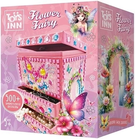 Dekorativ smykkeboks Flower Fairy Bellisa – kreativt mosaiksæt til børn