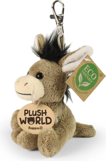 Plyshoved nøglering æsel 9 cm Eco-Friendly Plush World
