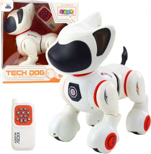 Interaktiv robot-hund med fjernbetjening – hvid/orange