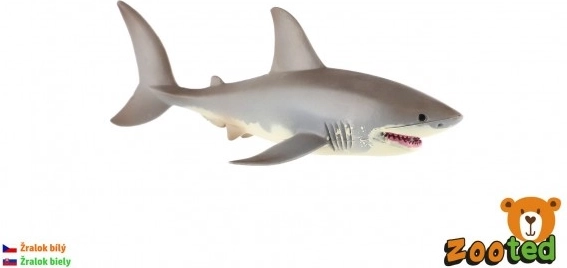 Plastfigur af hvid haj 17 cm
