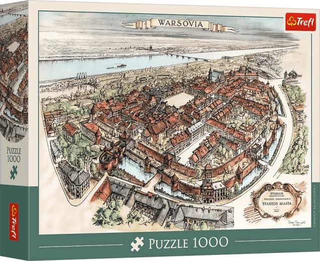 Trefl puslespil – projekt for genopbygningen af Den Gamle By, Warszawa 1951 – 1000 brikker