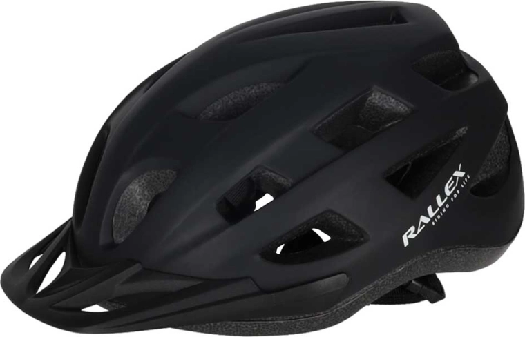 Cykelhjelm Rallex med skygge, sort, M 54–58 cm