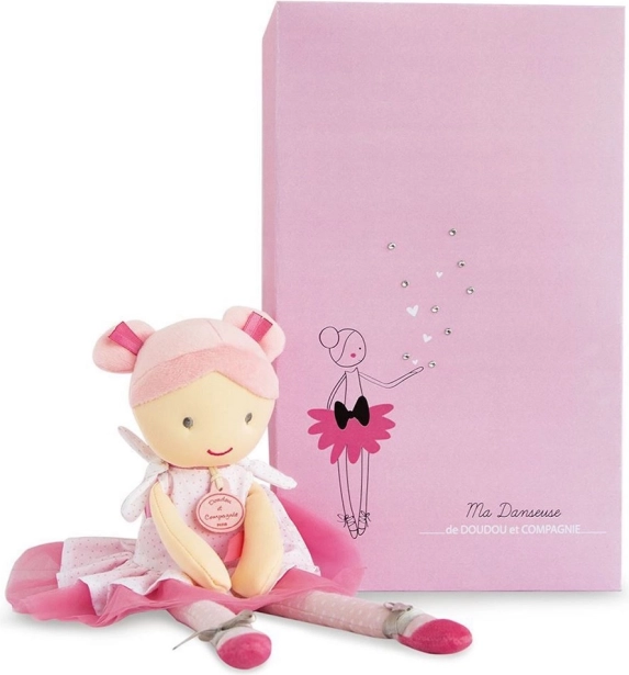 Doudou Jolijou stof-ballerinadukke Lily Rose 36 cm