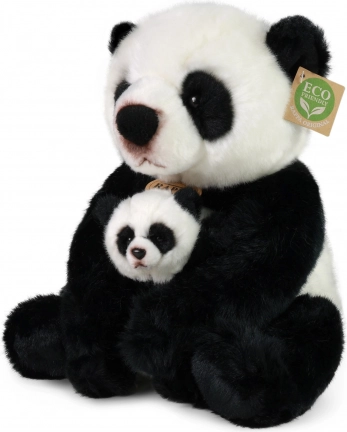 Plysbjørn panda med unge 27 cm – miljøvenlig