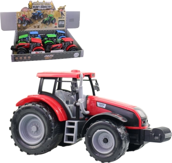 Plasttraktor 20 cm – sæt med 6 stk i displayboks
