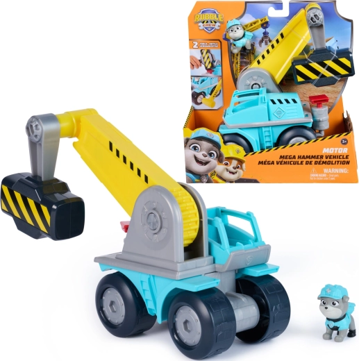 PAW Patrol Rubble og hans team Motor og transformerbar entreprenørmaskine med hammer og figur