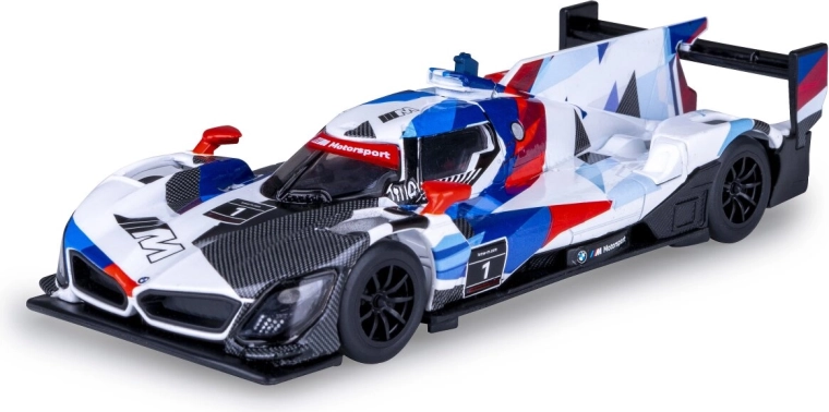 Metalmodel af BMW M Hybrid V8-racerbil i skala 1:45, hvid