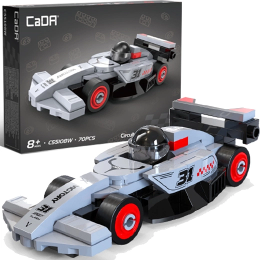 CaDA byggesæt racerbilen Circuit racing car grå, 70 dele