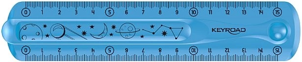 LINEAL KEYROAD Flexi 15 cm blå