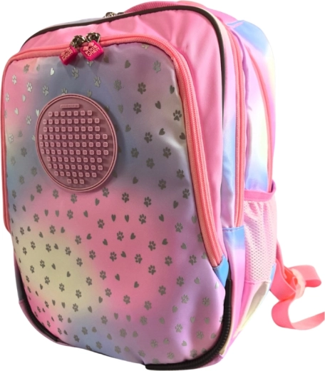 PIXIE CREW Junior skoletaske med hjerte- og potemotiv, pink