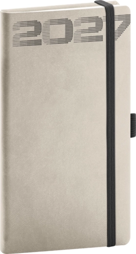 Notique lomme-dagbog Aprint Top 2027 lysegrå 9 × 15,5 cm