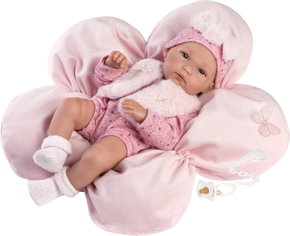 Llorens New Born realistisk dukke pige 35 cm, fuld vinyl og velegnet til vand
