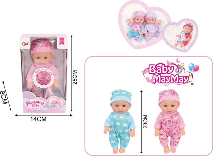 Babydukke med lydeffekter 22 cm