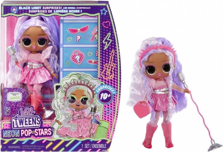 L.O.L. Surprise! Tweens Neon Pop Stars Kitty K dukke med UV-overraskelse