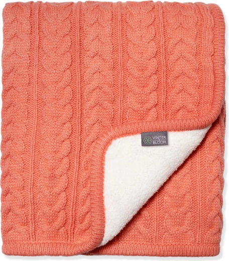 Vinter & bloom vendbart tæppe Cuddly Soft Coral til barnevogn og babyseng