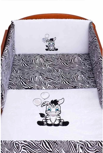 3-delt børnesengesæt New Baby Zebra, sort-hvid, 100 × 135 cm